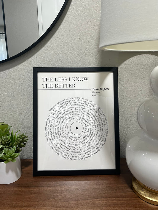 Tame Impala "The Less I Know the Better" Record Art